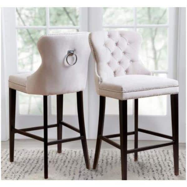 ivory tufted back bar stool