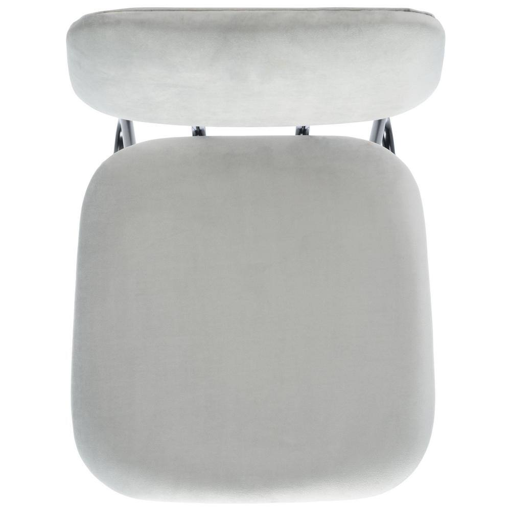 Modern Velvet Parsons Side Chair with Metal Hairpin Legs - Black