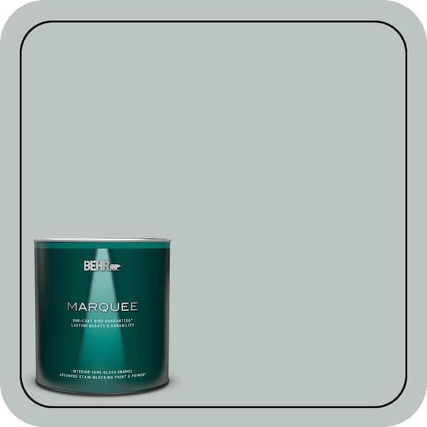 BEHR MARQUEE 1 qt. #ICC-47 Pewter Tray Semi-Gloss Enamel Interior Paint & Primer