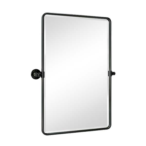 TEHOME Woodvale 23 in. W x 35 in. H Large Rectangular Metal Framed Wall Mounted Bathroom Vanity Mirror in Oil Rubbed Bronze