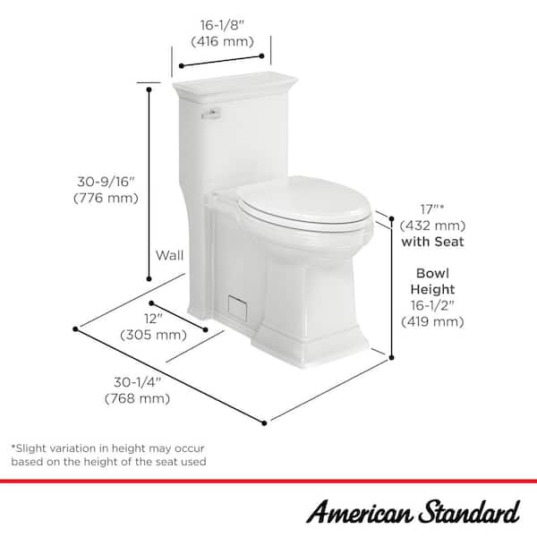 Town Square S 1-Piece 1.28 GPF Single Flush Elongated Toilet in White, Seat Included