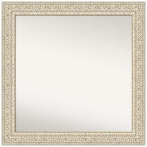 Fair Baroque Cream 31.5 in. W x 31.5 in. H Square Non-Beveled Wood Framed Wall Mirror in Cream
