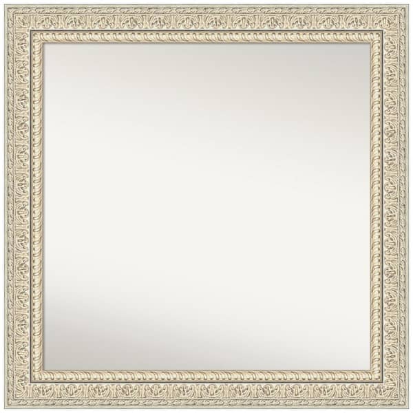 Amanti Art Fair Baroque Cream 31.5 in. W x 31.5 in. H Square Non-Beveled Wood Framed Wall Mirror in Cream