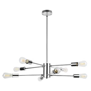 8-Light 60-Watt Chrome Modern Sputnik Mini Pendant Light with No Glass Shade and No Bulb Included