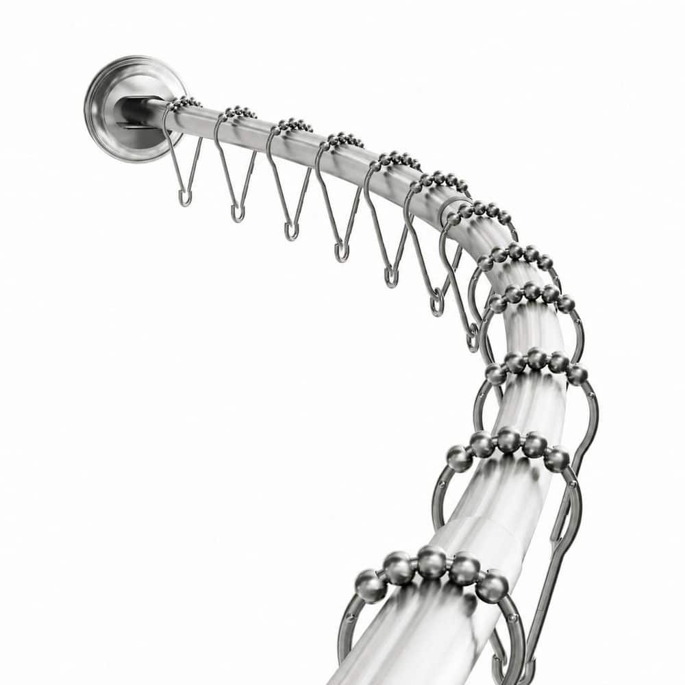 50 in. to 72 in. Aluminum Curved Shower Curtain Rod, No-Drill Tension Mount, Rustproof, Satin Nickel price history on PriceWatchPro