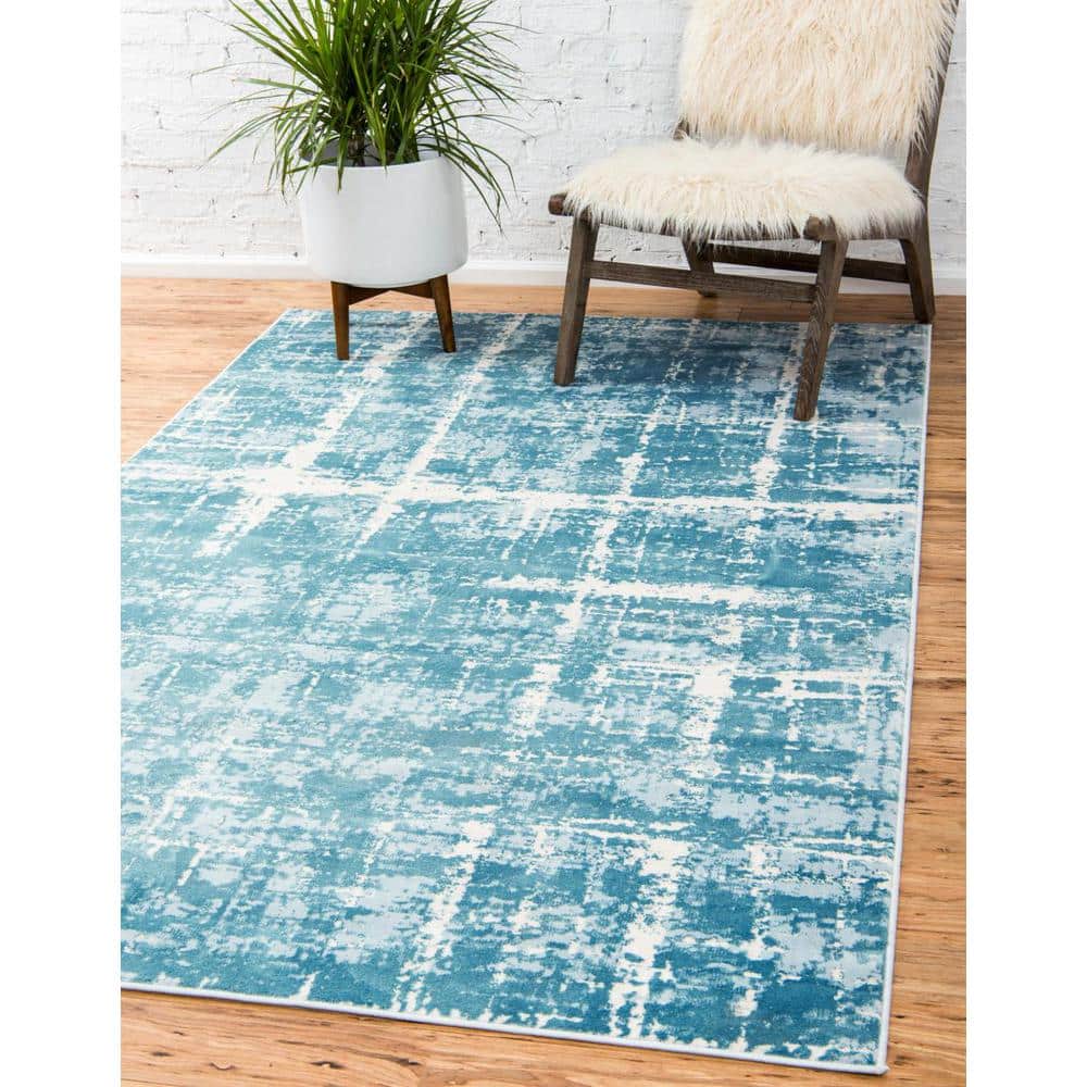 Turquoise Bliss Hand-Knotted Wool & Synthetic 4' x 6' Rug