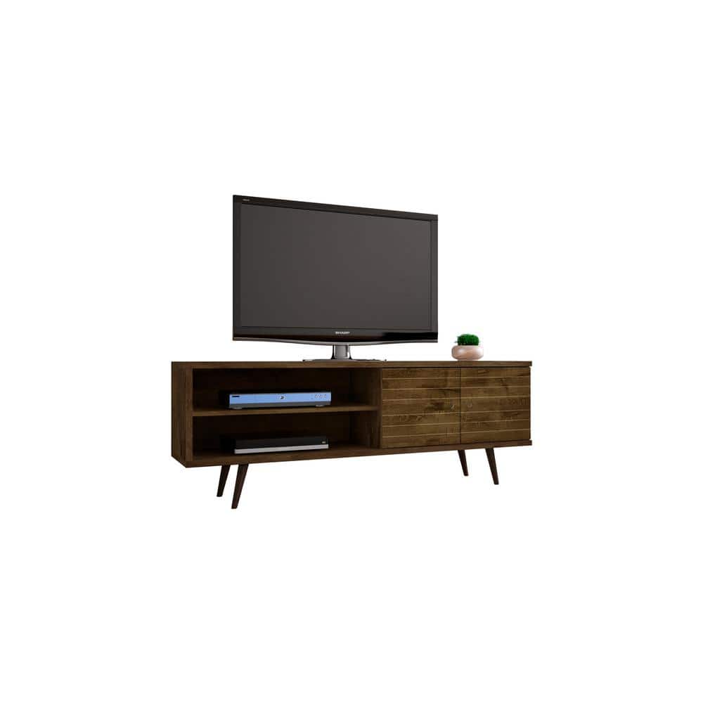 Liberty 62.99 in. Rustic Brown TV Stand Fits TVs Up to 60 in. with Storage Doors, Shelves and Cable Management price history on PriceWatchPro