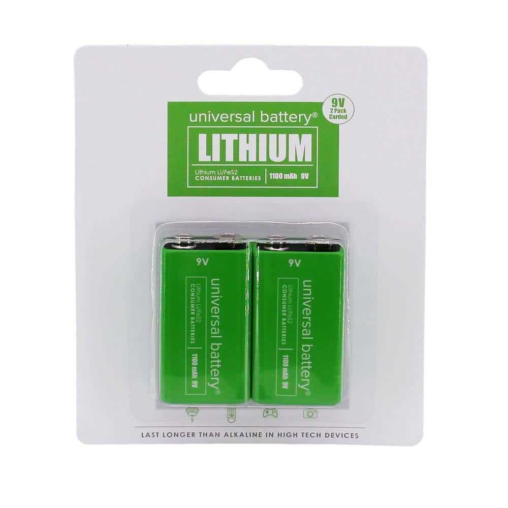 UPG Universal 9-Volt Lithium Battery (2-Pack) 88196 - The Home Depot