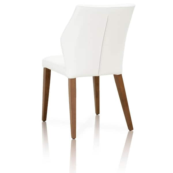 White dining chairs with wooden legs hot sale