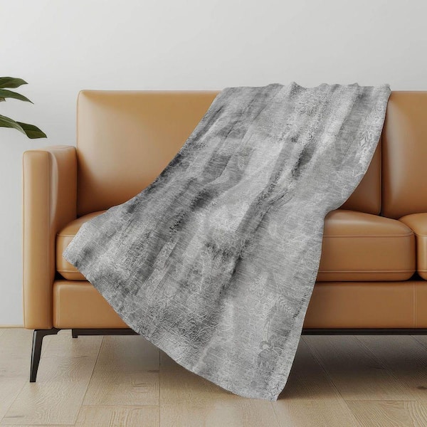 Premium Machine Washable ASB537 Gray 50 in. x 70 in. Sherpa Throw Blanket