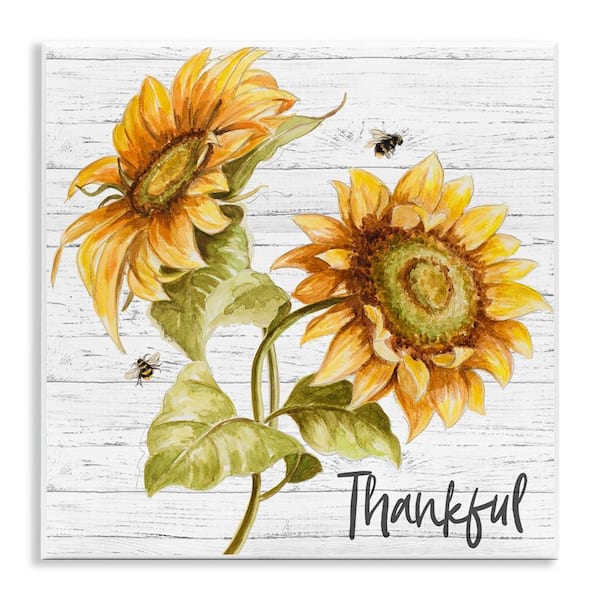 Thankful Country Sunflowers by Patricia Pinto Unframed Graphic Art Print Nature 12 in. x 12 in.