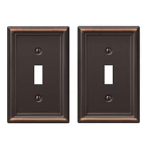 Ascher 1 Gang Toggle Steel Wall Plate - Aged Bronze (2-Pack)