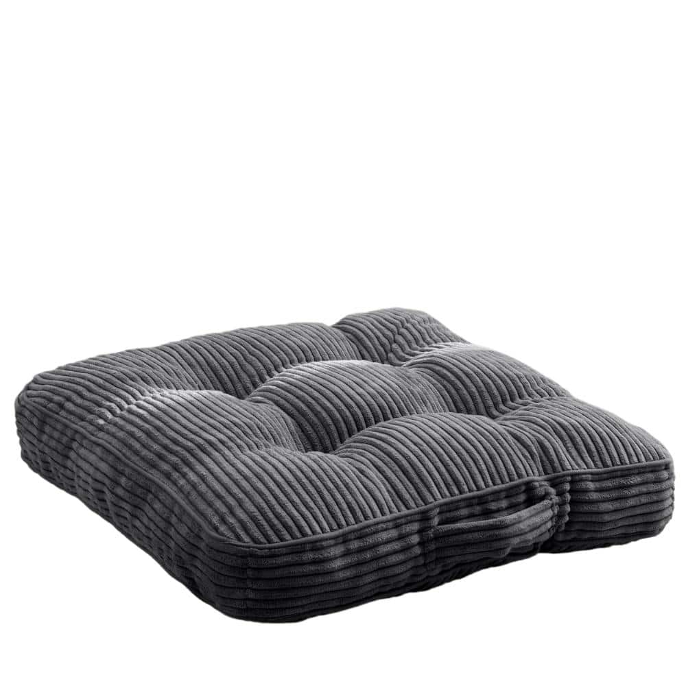 Gray 22 in. Floor Pillow Cushion, Large Square Floor Sitting, Tufted Corduroy Cover, Rebound Speed and Durability price history on PriceWatchPro