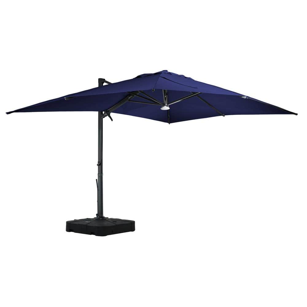 10x13 ft. 360° Rotation Cantilever Patio Umbrella with BaseandBT in Navy Blue price history on PriceWatchPro