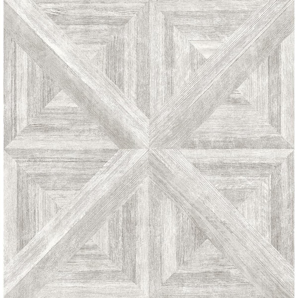 A-Street Prints Angeline White Geometric Wood Paper Strippable Roll (Covers 56.4 sq. ft.)