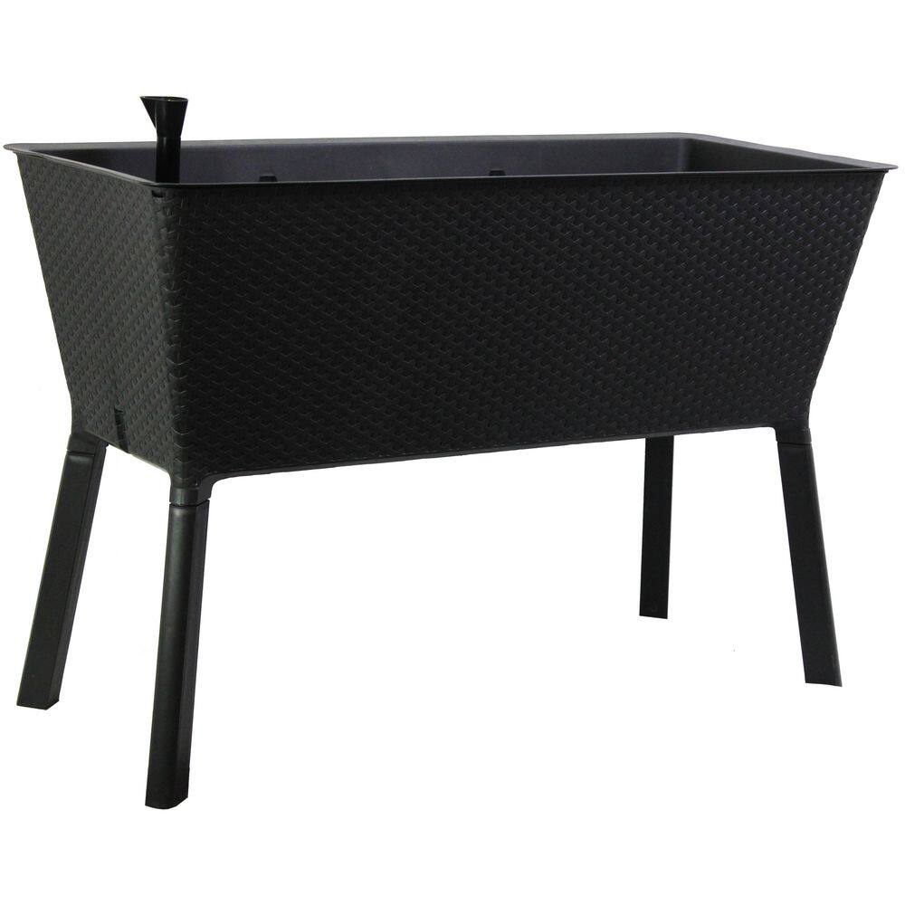 Oasis XL 18 in. x 43 in. Elevated Outdoor Planter Box for Patio & Backyard in Charcoal price history on PriceWatchPro