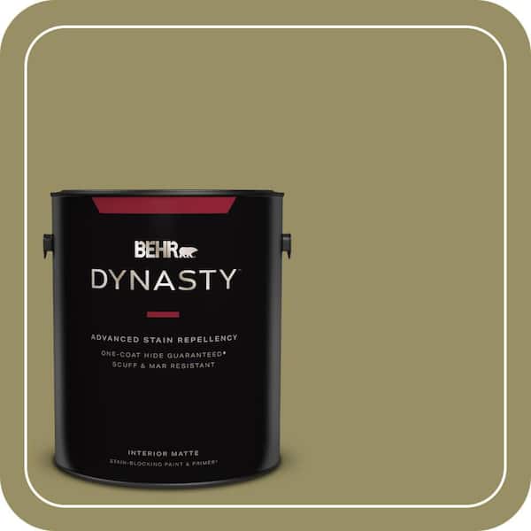 BEHR DYNASTY 1 gal. #390F-6 Tate Olive Matte Interior Stain-Blocking Paint & Primer