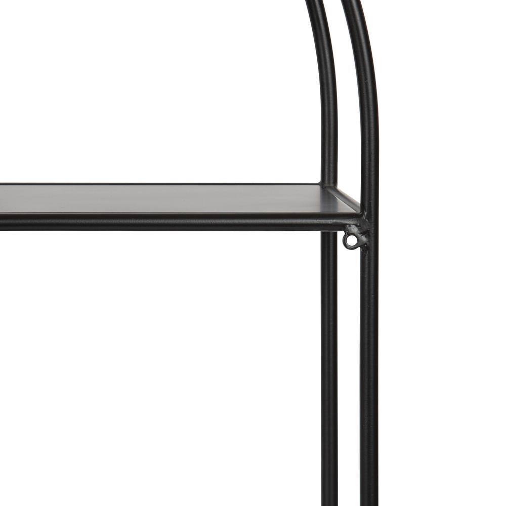 Monroe Black Wood Floating Wall Shelf with Arch Design