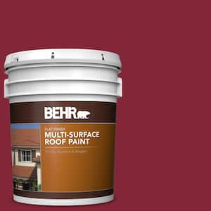 5 gal. #M140-7 Dark Crimson Flat Multi-Surface Exterior Roof Paint