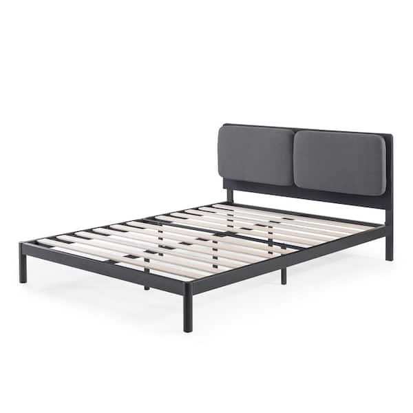 Zinus Avery Dark Grey Queen Platform, How To Attach A Headboard To A Metal Platform Bed