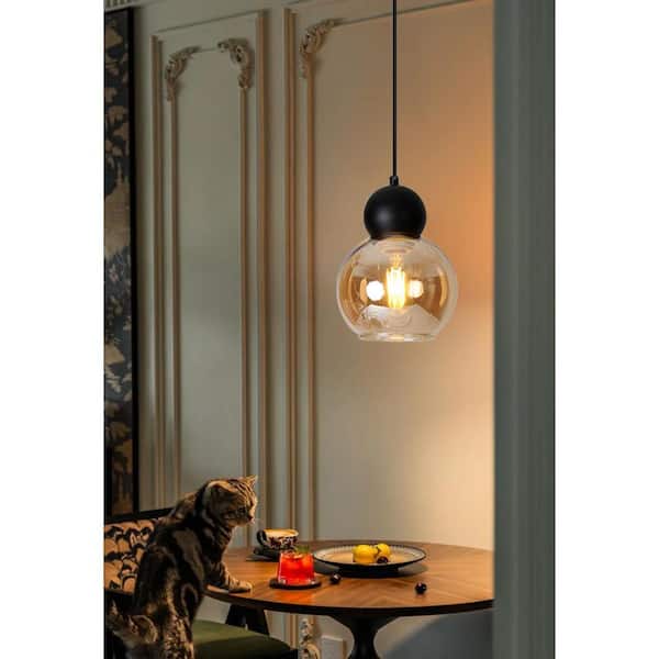 JC TOPA Black Double-Bubble Design E26 Socket Mini Pendant Light