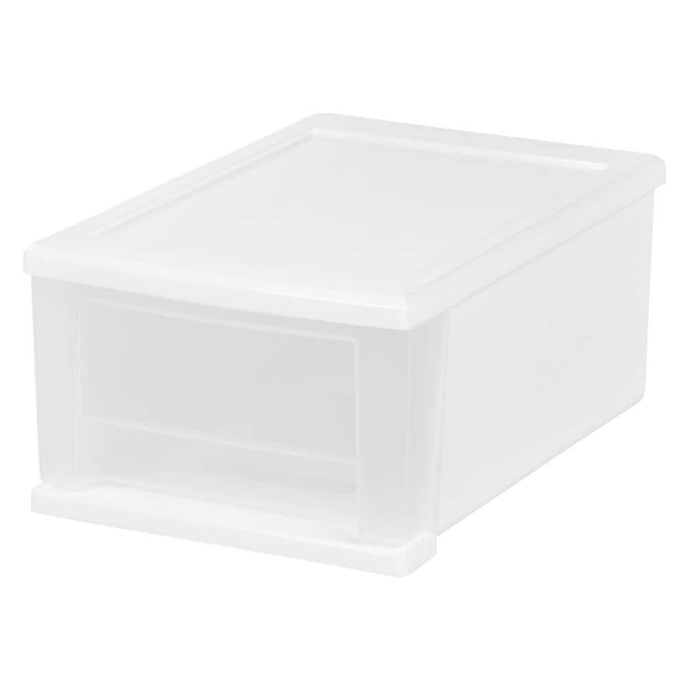 7-Quart 4-Pack Storage Organizer Unit White SD-22 Plastic Stacking Drawer 