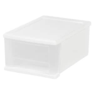 IRIS USA, 6QT Plastic Storage Modular Stacking Drawers, Set of 2 - White