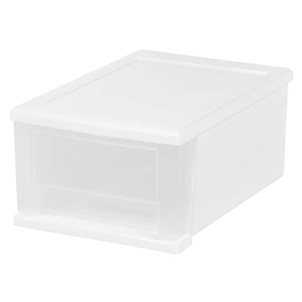 IRIS Gray Stackable Plastic Storage Drawer 8.39-in H x 12.05-in W
