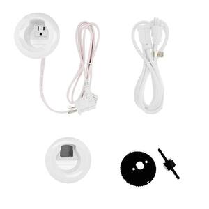 Wiremold in Wall TV Power and Cable Grommet Kit with Mounting Brackets and Hole Saw, White