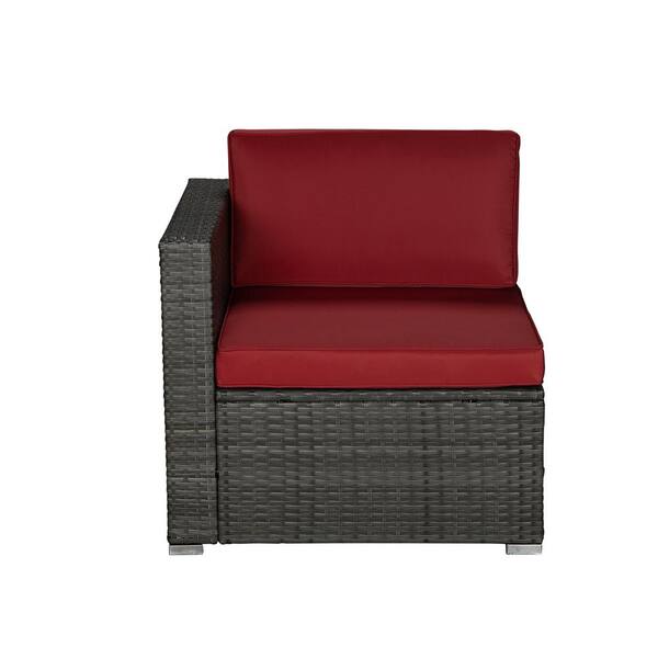 grey rattan corner sofa with fire pit