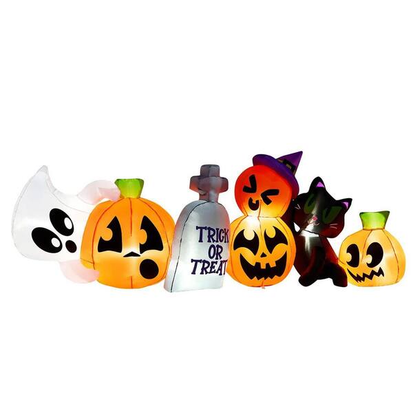 Joyfy 8 Ft. Halloween Pumpkin Ghost Cat Witch Inflatable