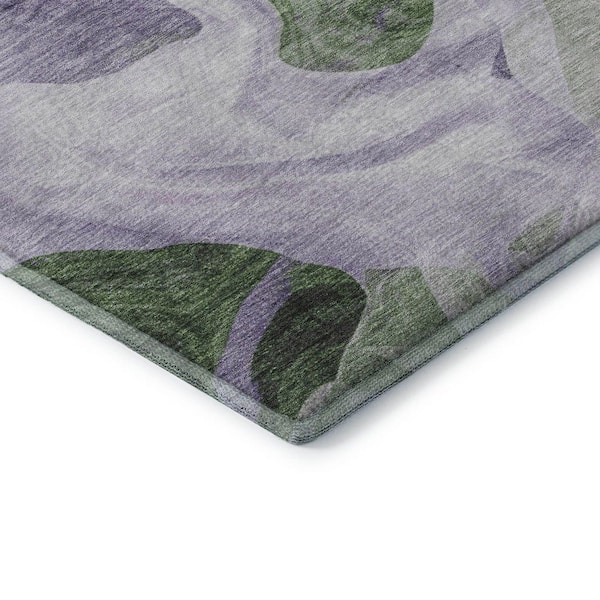 Mayfield Premium Machine Washable Abstract AMF1863 Lavender 5 ft. x 7 ft. 6 in. Area Rug