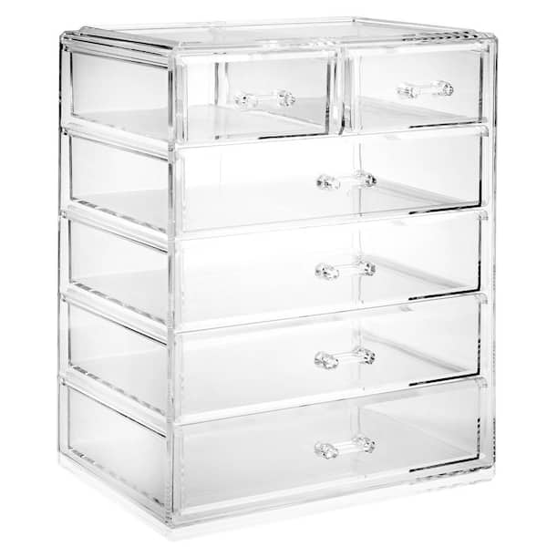 Casafield Acrylic Cosmetic Makeup Organizer Jewelry Box Storage Set - 6 Drawers