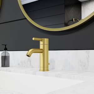 Contempra Single Hole Single-Handle Bathroom Faucet in Brushed Gold