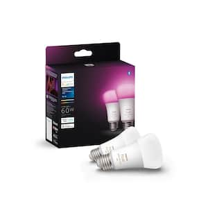 60-Watt Equivalent A19 Smart Wireless LED Light Bulb White and Color Ambiance 2200-6500K Plus 16 Million Colors (2-Pack)