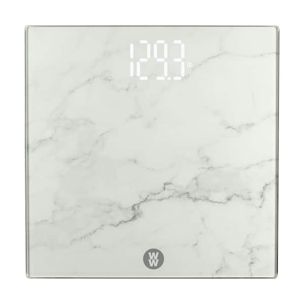 Weight Watchers Bathroom Glass Scale in Marble Finish with Hidden Display