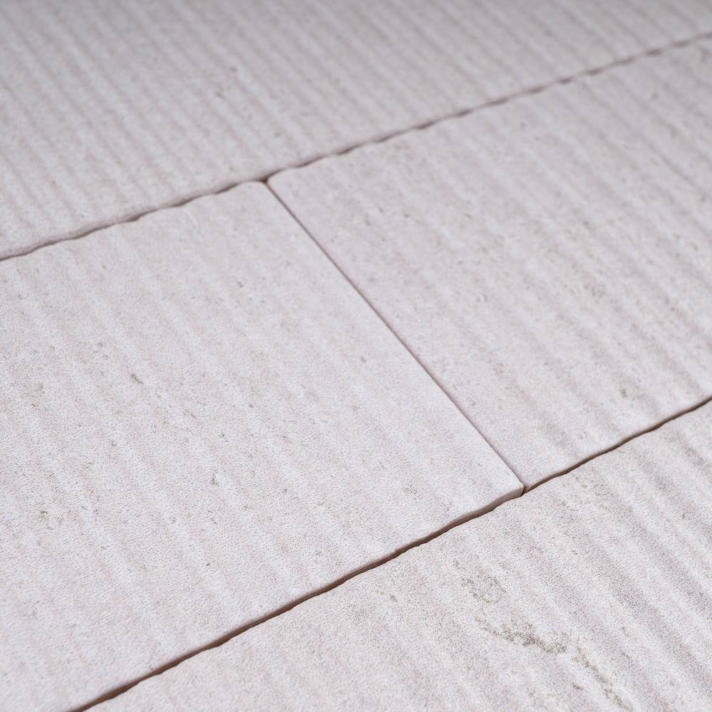 White Ceramic Stone Look Rectangular Wall Tile