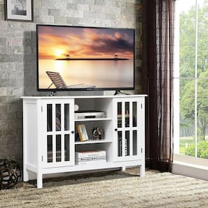 43 in. W Wood TV Stand Entertainment Media Center Console for TV up to 50'' White