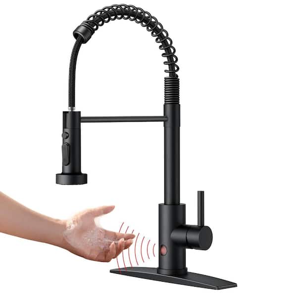 Forious pro Touchless Single Handle Pull-Down Sprayer Kitchen Faucet with Advanced Spray, Pull Out Spray Wand in Matte Black