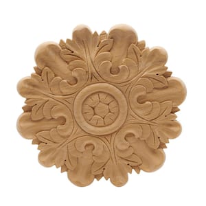 7/8 in. x 8 in. x 8 in. Unfinished Extra Large Hand Carved American Alder Wood Acanthus Applique and Onlay Moulding