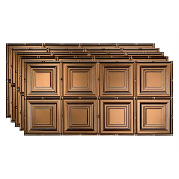 Portrait 2 ft. x 4 ft. Glue Up Vinyl Ceiling Tile in Oil Rubbed Bronze (40 sq. ft.)
