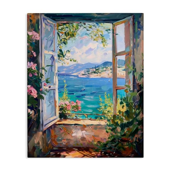 Stupell Industries Window Sea View by LSR Design Studio Unframed Nature Graphic Art Print 48 in. x 36 in.