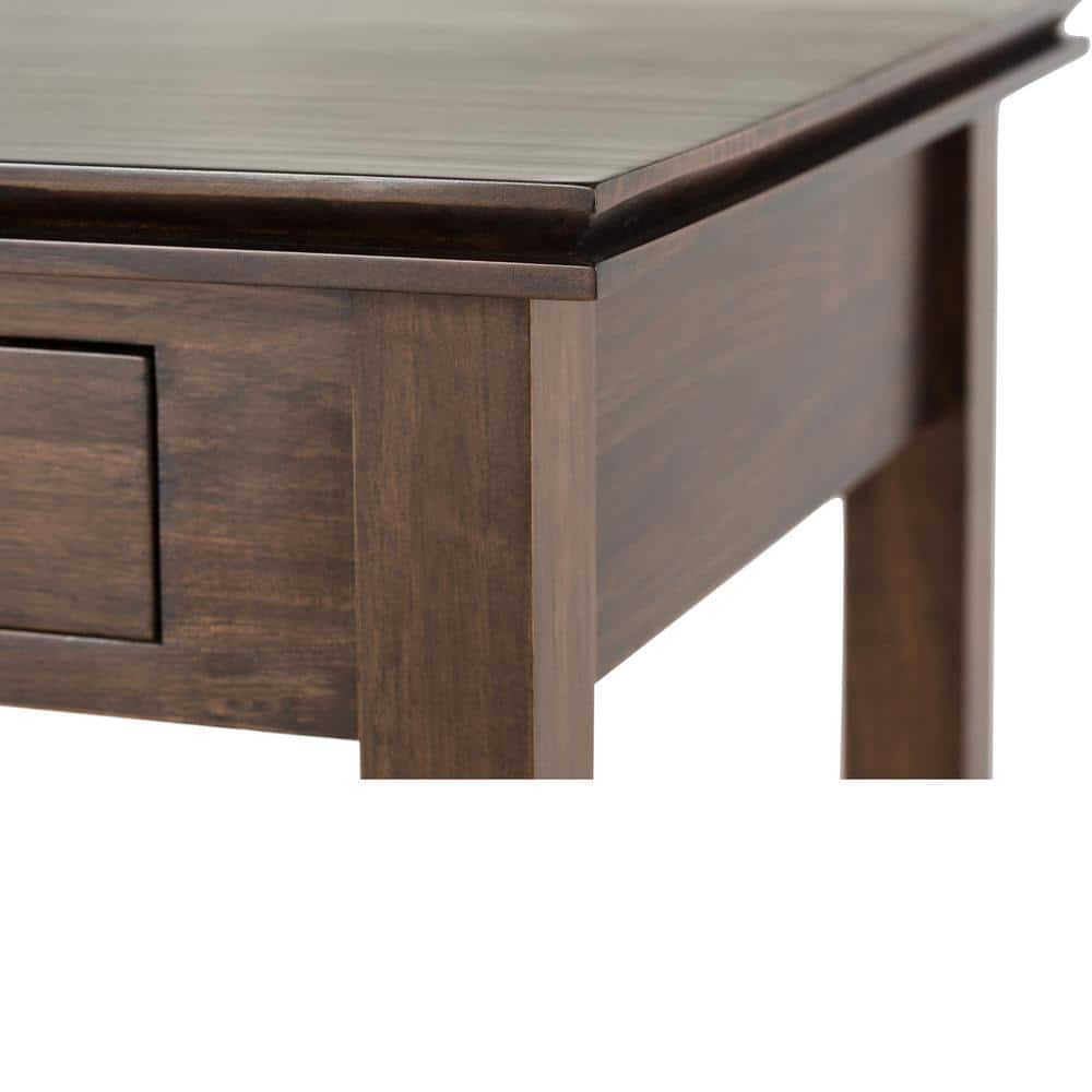 Natural Aged Brown Solid Wood End Table with Storage