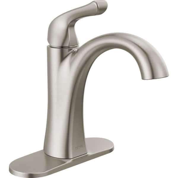 Delta Arvo Single Hole Single-Handle Bathroom Faucet in Spotshield Brushed Nickel