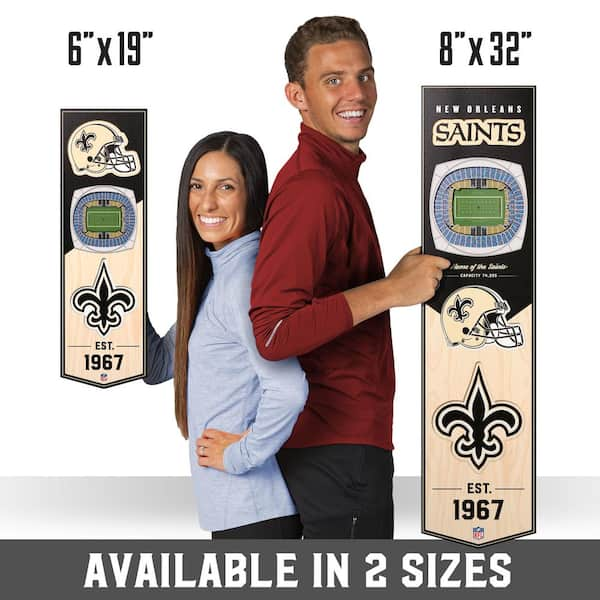 New Orleans Saints 6'' x 19'' 3D StadiumView Banner