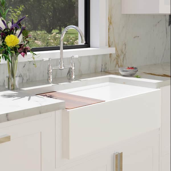 Barclay Products Crofton White Fireclay 27 in. Single Bowl