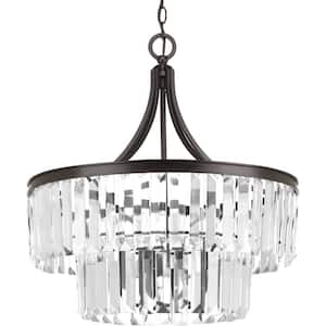 Glimmer Collection 5-Light Antique Bronze Pendant with Clear Glass