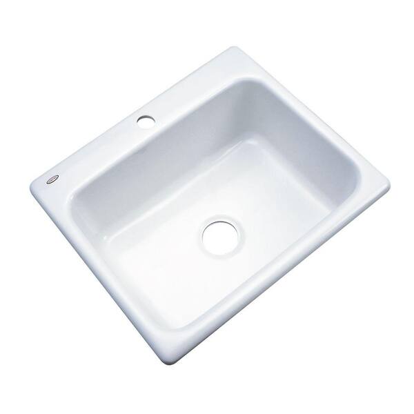 Thermocast Inverness Drop-In Acrylic 25 in. 1-Hole Single Bowl Kitchen Sink in White