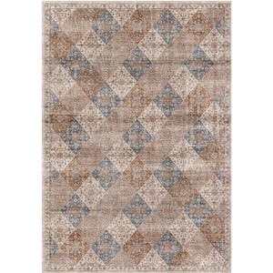 Cream 8 ft. x 11 ft. Indoor Soft Vintage Traditional Distressed Area Rug