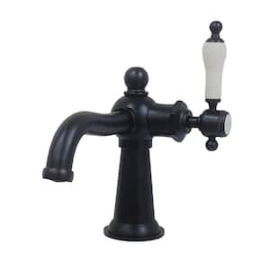 Nautical Single-Handle Single Hole Bathroom Faucet in Matte Black